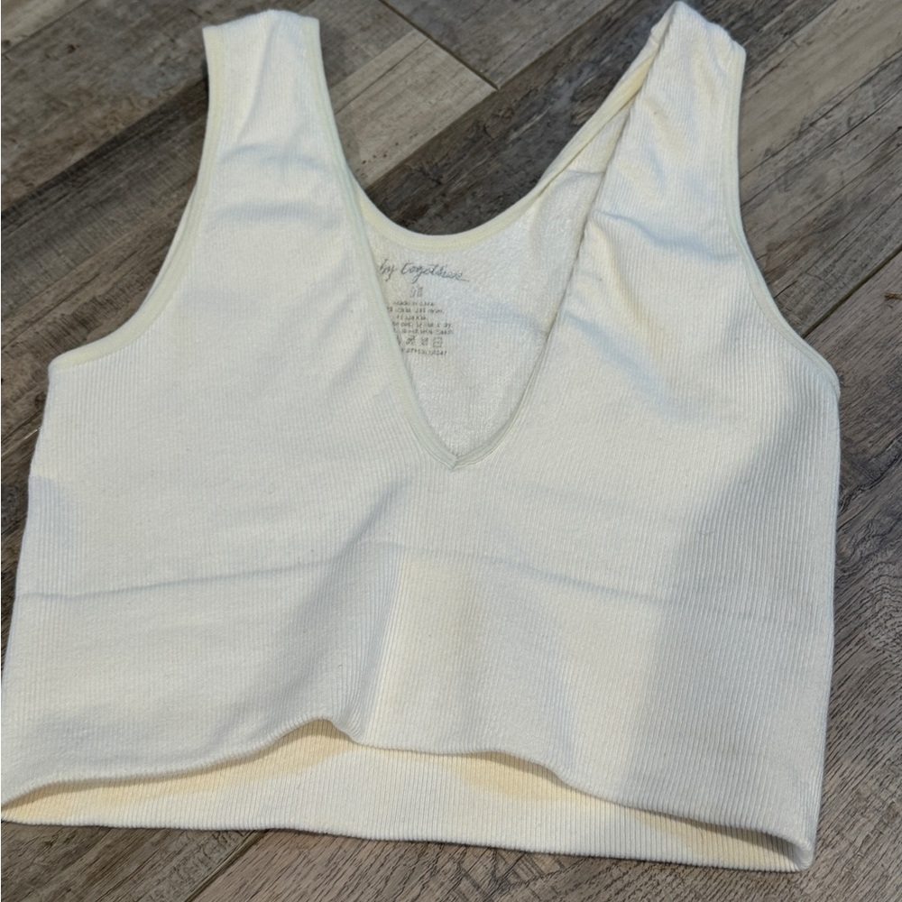 By Together off white low cut crop top size s/m